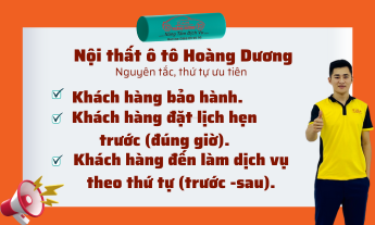 Quy trình làm việc tại nội thất ô tô Hoàng Dương như thế nào.